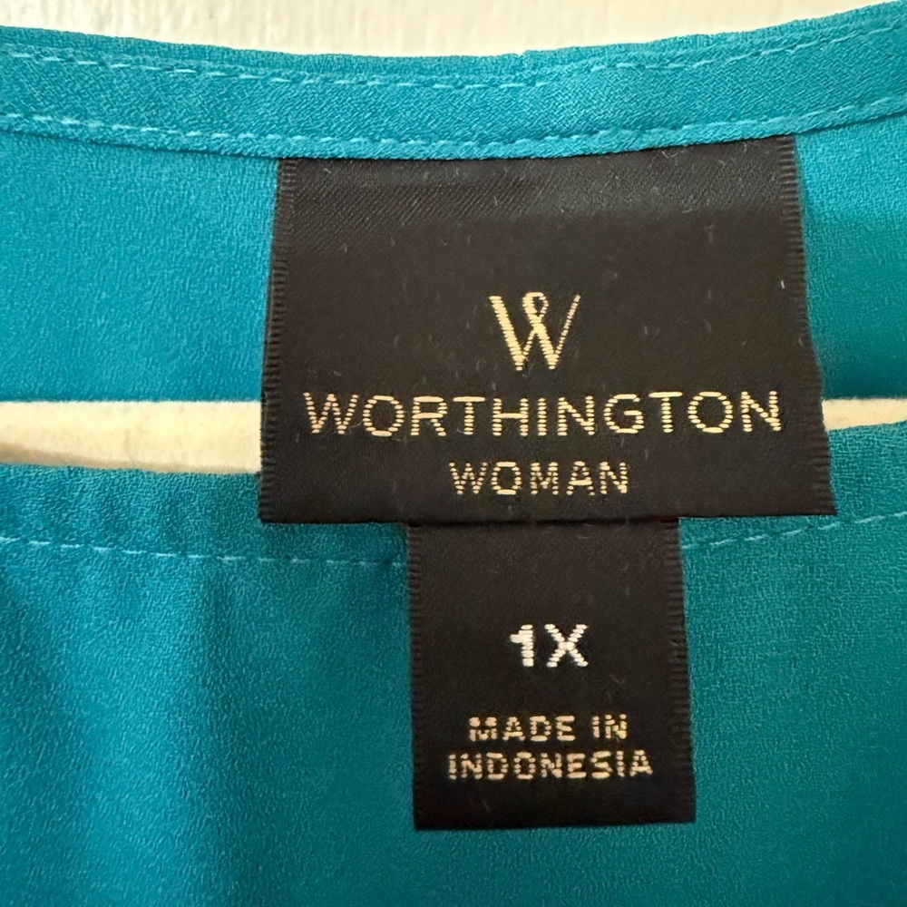 Worthington Turquoise Blouse - Picture 3 of 7